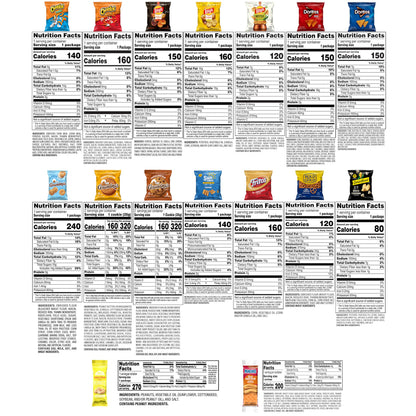 Frito-Lay Ultimate Classic Snacks Package, Variety Assortment of Chips, Cookies, Crackers, & Nuts, 0.56 ounces, (Pack of 40) (Packaging May Vary)
