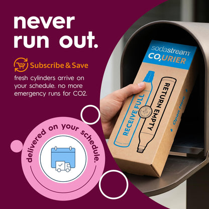 SodaStream CO2 Gas Refill Pack, 2 x 60L Pink Quick Connect Cylinders, Soda Stream CO2 Refill, Return to Earn $15 Amazon.com Gift Card, Compatible with TERRA, ART, ENSO, E-TERRA, E-DUO & Other Brands