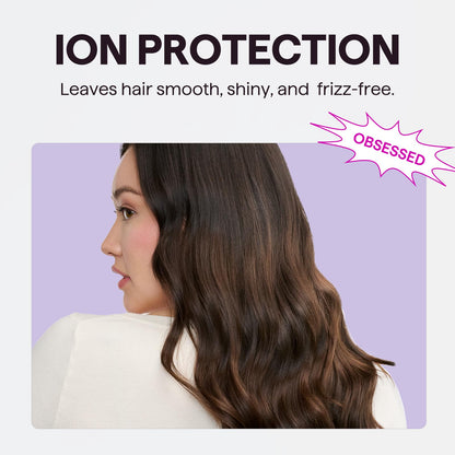 Wavytalk Blown Away Ionic Hair Dryer with Diffuser for Curly Hair | 1875W Fast Drying, 3 Attachments for All Hair Types, Ceramic Healthy Shine, Lightweight & Quiet (Black)