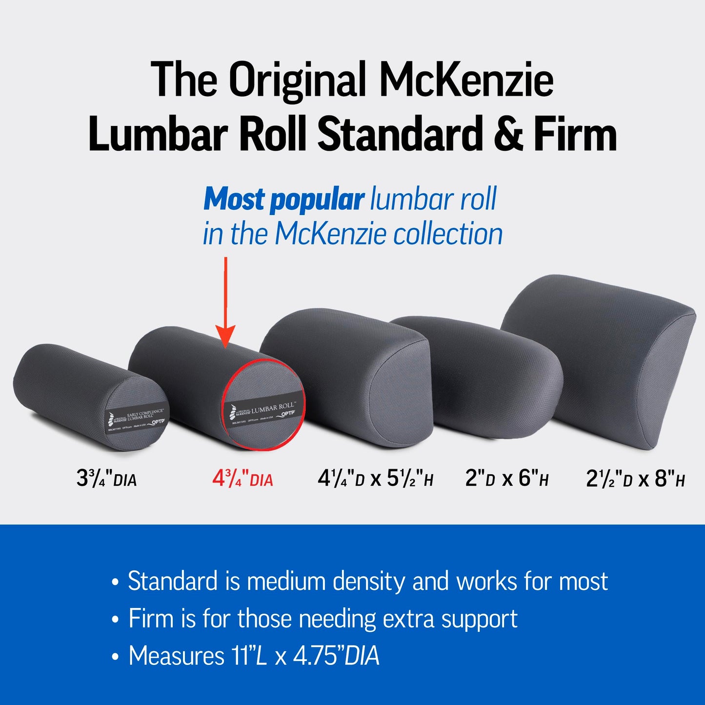 OPTP The Original McKenzie Lumbar Roll – Standard Density Low Back Support
