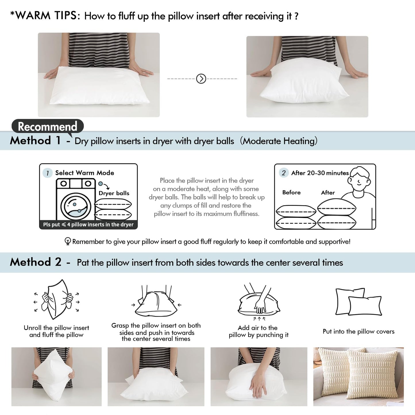 MIULEE Pillow Insert 12x20 Inch, Decorative Rectangle Throw Pillow Insert, Premium Fluffy Pillow Forms Stuffer for Sofa Couch Living Room | Premium Fluffy Pillow Forms Sham Stuffer for Sofa Couch Living Room