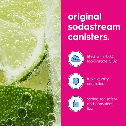 SodaStream CO2 Gas Refill Pack, 2 x 60L Pink Quick Connect Cylinders, Soda Stream CO2 Refill, Return to Earn $15 Amazon.com Gift Card, Compatible with TERRA, ART, ENSO, E-TERRA, E-DUO & Other Brands